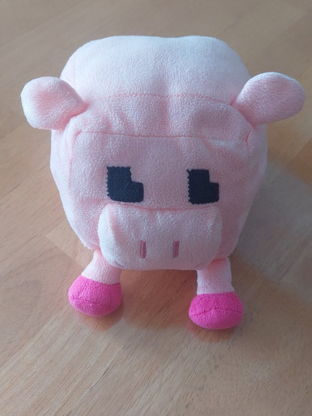 Minecraft Plush Pink Pixel Pig Stuffed Animal 5"